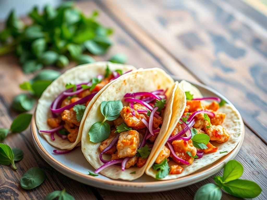 Thai Basil Chicken Tacos
