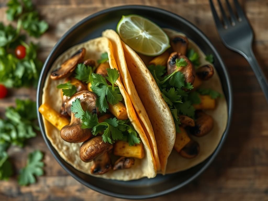 Thai-Inspired Vegan Mushroom Tacos