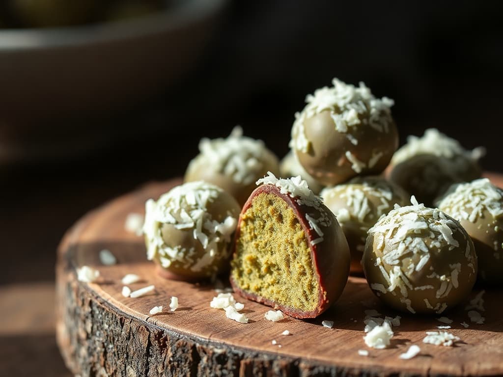 Matcha Coconut Truffles